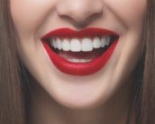 red lip smile
