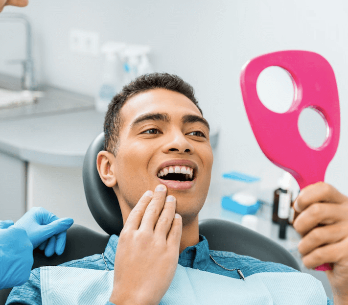 man in dentist chair 